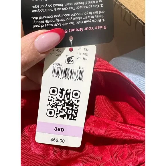 Wacoal NWT Awareness Full Figure Seamless Underwire Bra Equestrian Red 36D